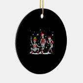 Weihnachts Skelett Creepy Dancing Keramik Ornament (Rechts)