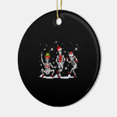 Weihnachts Skelett Creepy Dancing Keramik Ornament (Links)