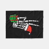 Weihnachts-Skelett-Hand-Frieden Cket Weihnachten M Fleecedecke (Vorderseite (Horizontal))
