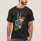 Weihnachts-Skelett-Hand-Frieden Cket Weihnachten M T-Shirt (Vorderseite)