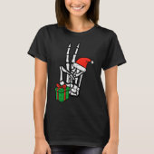Weihnachts-Skelett-Hand-Frieden Cket Weihnachten M T-Shirt (Vorderseite)