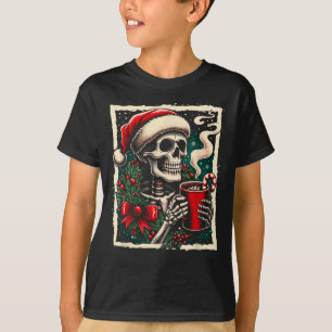 Weihnachts-Skelett Heiße Schokolade Tot Im Inneren T-Shirt