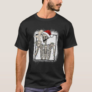 Weihnachts-Skelett-Kaffee Vintage Retro Lustig T-Shirt