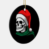 Weihnachts-Skelett-Kopf auf Keramik Ornament (Rechts)