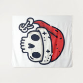 Weihnachts-Skelett Santa Wandteppich (Vorderseite (Horizontal))