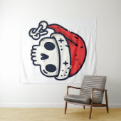 Weihnachts-Skelett Santa Wandteppich (Beispiel (Horizontal))