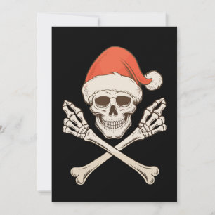 Weihnachts-Skelett-Schädel-Santa-Hut Xmas-Feiertag Feiertagskarte