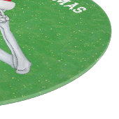 Weihnachts-Skelett Shiny Ornaments Green Gold Schneidebrett (Ecke)