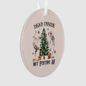 Weihnachts-Skelett - Totes Innen, aber festlich Ornament (Vorderseite)