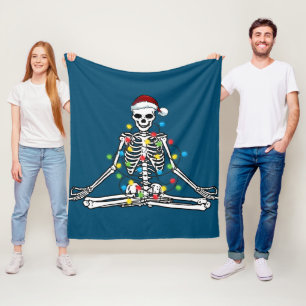 Weihnachts-Skelett vermittelt Funny Holiday Fleecedecke