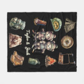 Weihnachts Ski Animal Adventure Bear Outdoor Black Fleecedecke (Vorderseite (Horizontal))