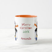 Weihnachts Ski Penguin Tasse (Zentrum)