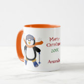 Weihnachts Ski Penguin Tasse (Vorderseite Links)