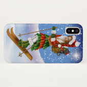 Weihnachts-Skier iPhone Case (Rückseite (Horizontal))