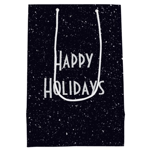 Weihnachts-Skifahrer im Mondschein Mittlere Geschenktüte (Rückseite)