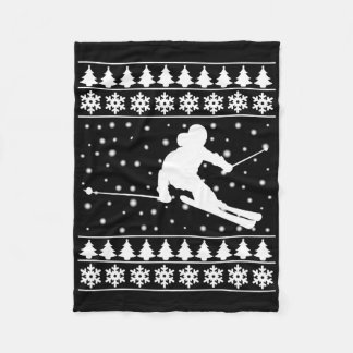 Weihnachts-Skifahrer T Shirt Weihnachten Weihnacht Fleecedecke
