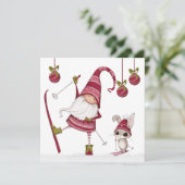 Weihnachts-Skigenom und Weihnachtskarte (Stehend Vorderseite)