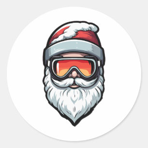 Weihnachts-Skipass Weihnachten Skipass Runder Aufkleber