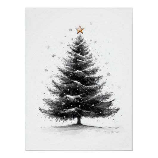 Weihnachts-Skizzenposter Poster (Vorderseite)