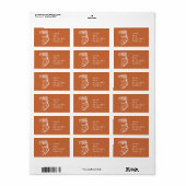 Weihnachts-Skript Burnt Orange Geschenk-Label Adressaufkleber (Vorne)