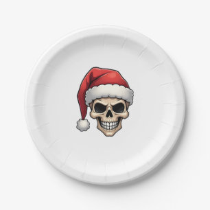 Weihnachts-Skull Funny Santa XMES Männer Frauen T  Pappteller