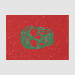 Weihnachts-Skull-Pop Art Red Green Glitzer Colorad Seidenpapier