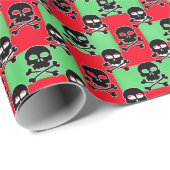 Weihnachts-Skulls-Spaß Geschenkpapier (Rolleneckpunkt)