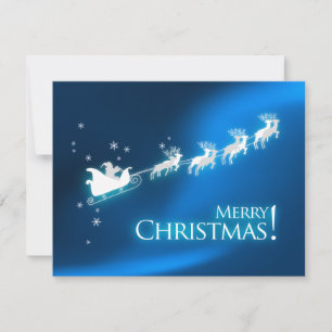 Weihnachts-Sleigh Blue Weihnachten-Party Einladung