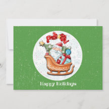 Weihnachts-Sleigh-Flat-Ferienkarte