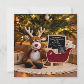 Weihnachts-Sleigh-Schwangerschaft Ankündigung (Vorderseite)
