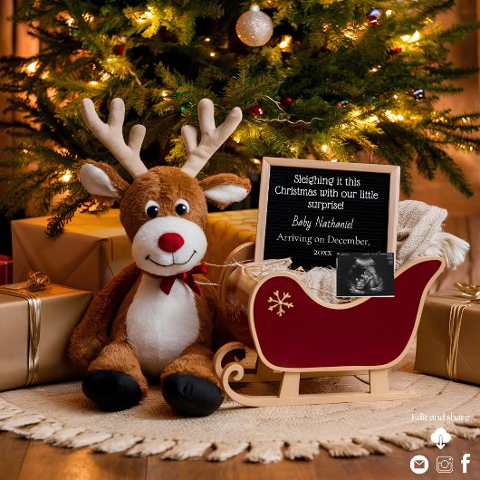 Weihnachts-Sleigh-Schwangerschaft Ankündigung