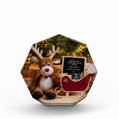 Weihnachts-Sleigh-Schwangerschaft Ankündigung Fotoblock (Vorderseite)