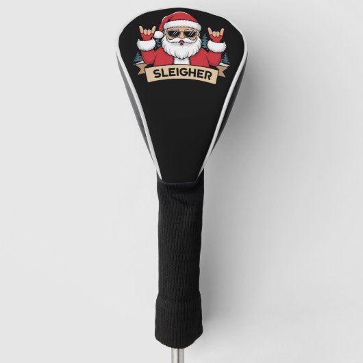 Weihnachts-Sleigher Santa Rock Xmas Rocker Golf Headcover (Vorderseite)