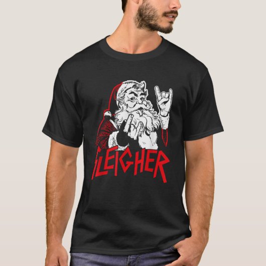 Weihnachts-Sleigher Santa Rock Xmas Rocker Men Wom T-Shirt (Vorderseite)