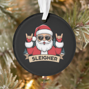 Weihnachts-Sleigher Santa Rock Xmas Rocker Ornament