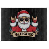 Weihnachts-Sleigher Santa Rock Xmas Rocker Schneidebrett (Vorderseite)