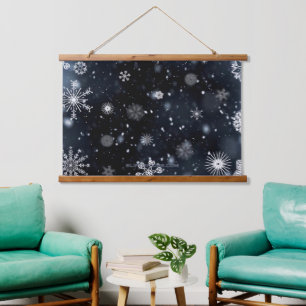 Weihnachts-SlipperyJoe fällt verschiedene Formen G Wandteppich Mit Holzrahmen