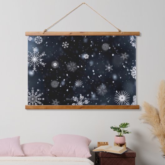 Weihnachts-SlipperyJoe fällt verschiedene Formen G Wandteppich Mit Holzrahmen (Schlafzimmer)