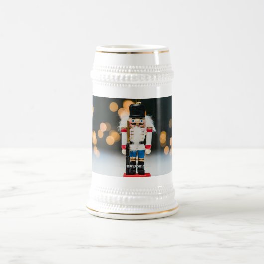 Weihnachts-SlipperyJoe Nutcracker figurine Ornamen Bierglas (Mittel)