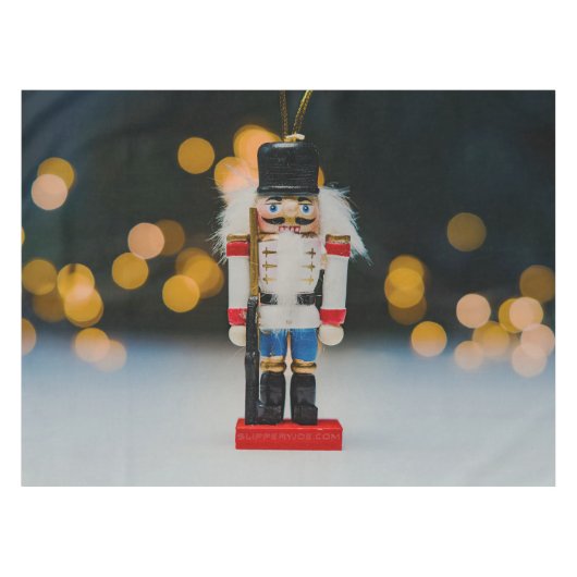 Weihnachts-SlipperyJoe Nutcracker figurine Ornamen Tischdecke (Vorderseite (Horizontal))