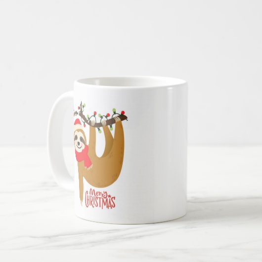 Weihnachts-Sloth-Tasse Kaffeetasse (Vorderseite Links)