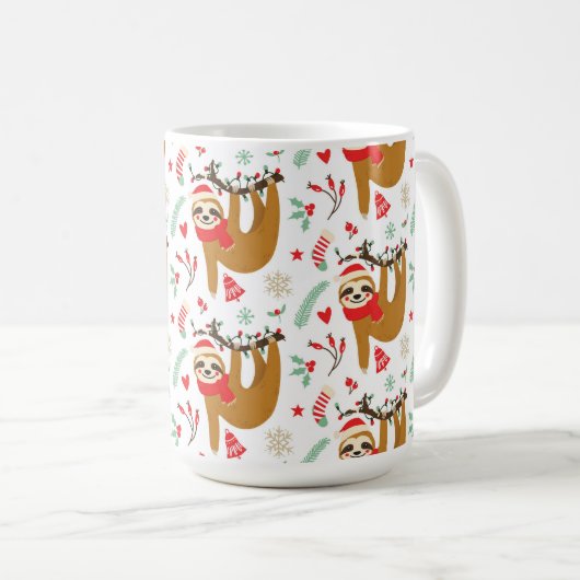 Weihnachts-Sloth-Tasse Kaffeetasse (VorderseiteRechts)