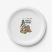 Weihnachts-Sloth Weckte Me Up Holiday Nickerchen Pappteller (Vorderseite)