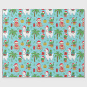 Weihnachts-Slots und Llama-Muster Geschenkpapier (Flach)