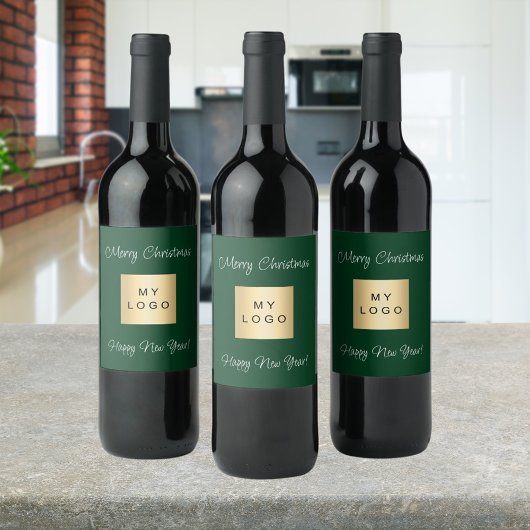 Weihnachts-Smaragd-Firmenlogo Weinetikett