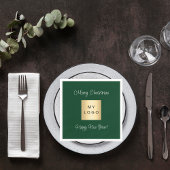 Weihnachts-Smaragdgrün-Café Bar Business-Logo Serviette