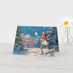Weihnachts-Smash-Christbaum-Pickleball Karte