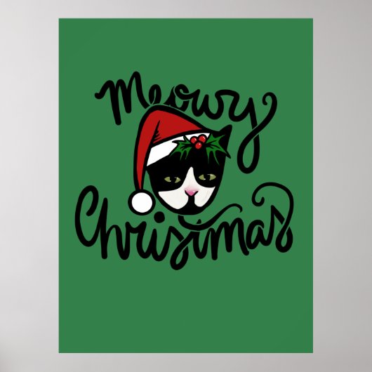 Weihnachts-Smocking-Katze Poster (Vorne)