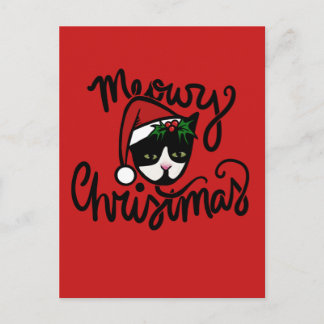 Weihnachts-Smocking-Katze Postkarte