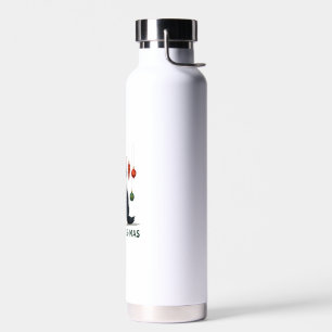 Weihnachts-Smoking-Katze mit festlichen Dekoration Trinkflasche